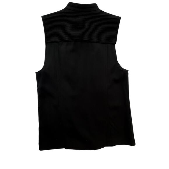 ARITZIA BABATON Redford Moto Vest Black Drapey Crepe Sleeveless Biker Vest SZ 6 - Picture 2 of 16